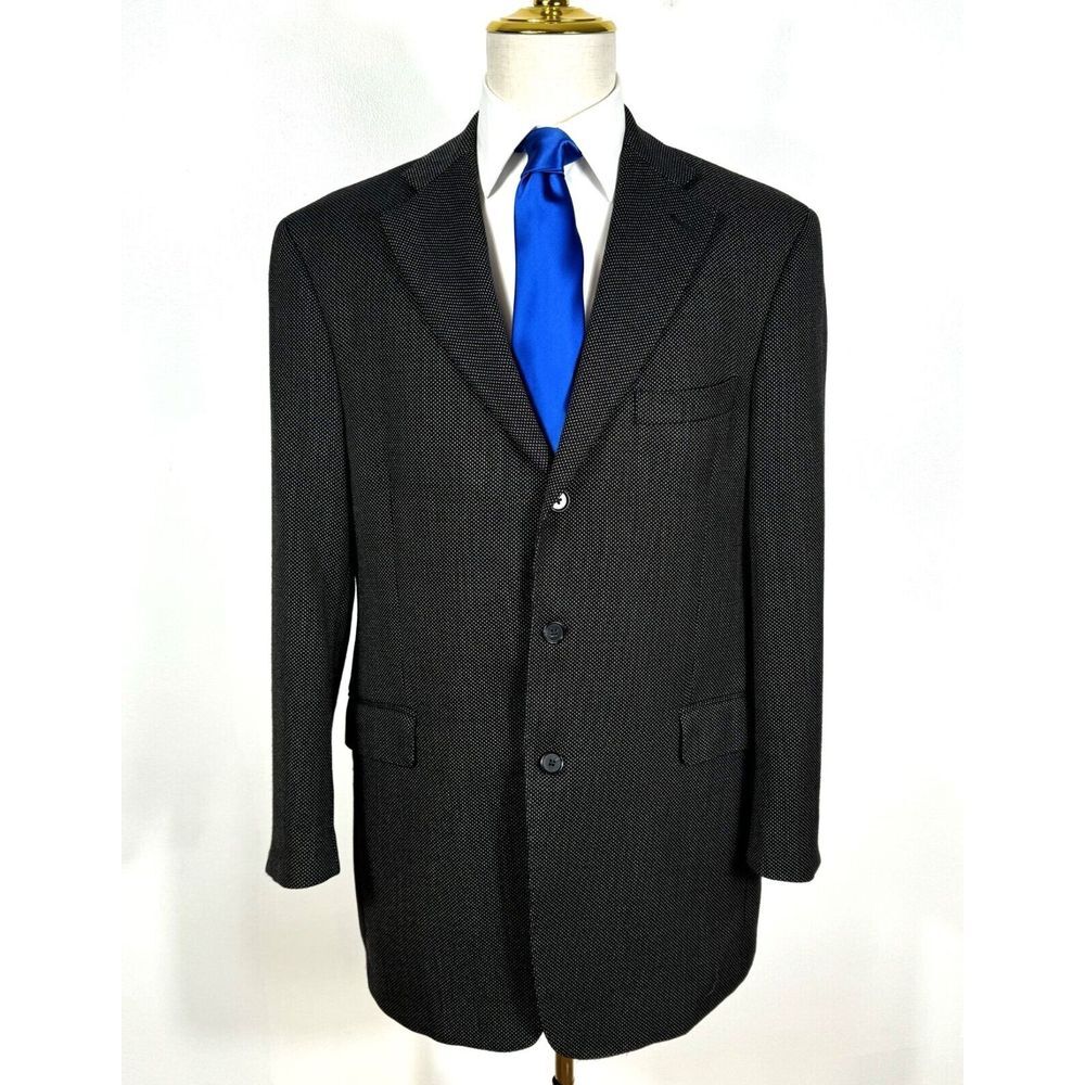 Arnold Brant Pure Wool Men's‎ Blazer 42L Made In Italy Three-Button Harry Rosen